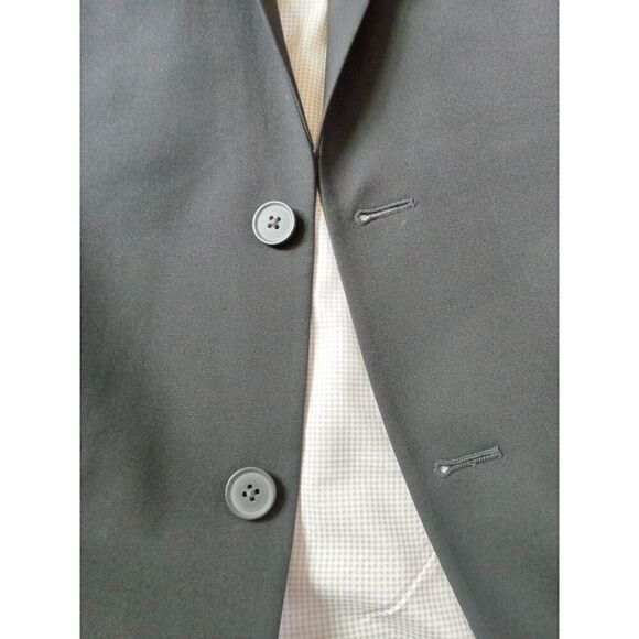 Egara Solid Black Skinny Fit Stretch Suit Jacket Blazer Men's Size 38 Regular - Picture 9 of 12